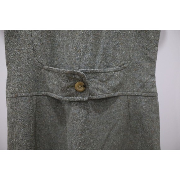 Agnona Dress Womens Size Medium Gray Wool Sleeveless Zip Back Italy Stretch Belt - Picture 2 of 9